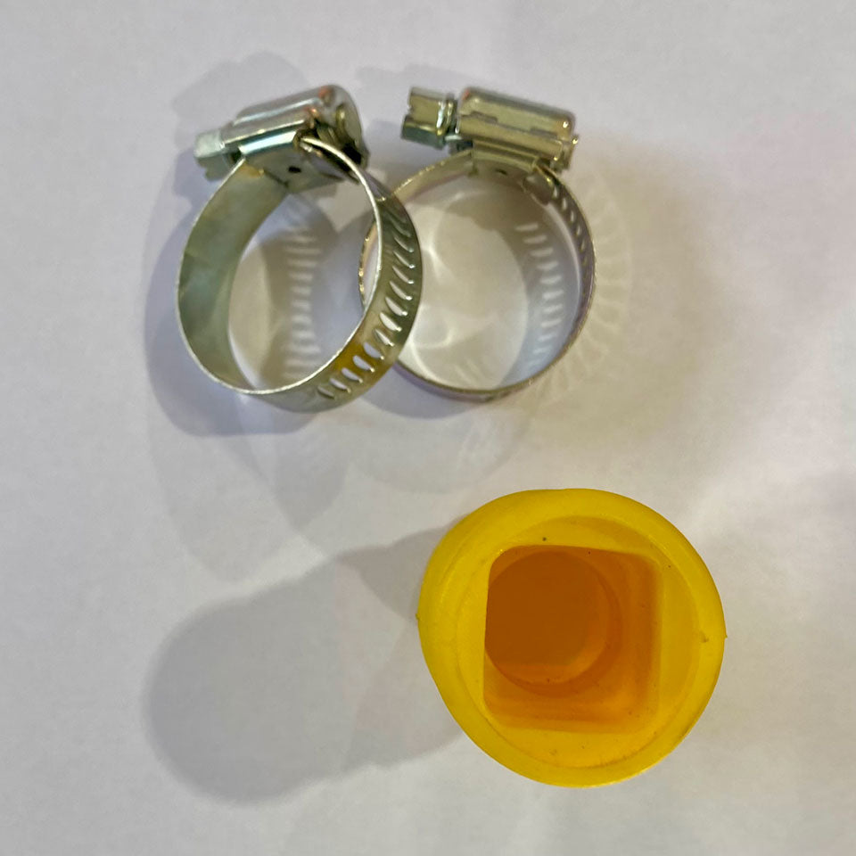 22mm Square Pipe Connector (with clamps)